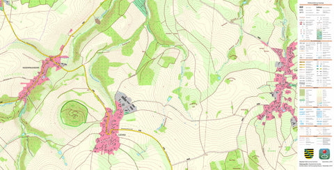Staatsbetrieb Geobasisinformation und Vermessung Sachsen Luchau, Glashütte, Stadt (1:10,000 scale) digital map