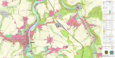 Staatsbetrieb Geobasisinformation und Vermessung Sachsen Lunzenau, Lunzenau, Stadt (1:10,000 scale) digital map