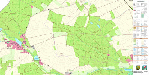 Staatsbetrieb Geobasisinformation und Vermessung Sachsen Mahlitzsch, Dommitzsch, Stadt (1:10,000 scale) digital map