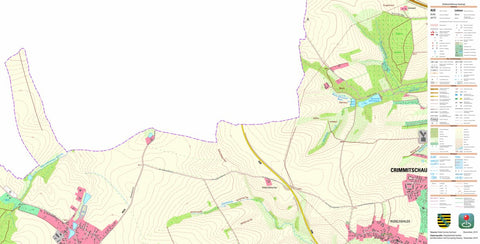 Staatsbetrieb Geobasisinformation und Vermessung Sachsen Mannichswalde, Crimmitschau, Stadt (1:10,000 scale) digital map