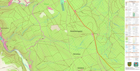 Staatsbetrieb Geobasisinformation und Vermessung Sachsen Marienberg, Marienberg, Stadt (1:10,000 scale) digital map