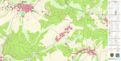 Staatsbetrieb Geobasisinformation und Vermessung Sachsen Marieney, Mühlental (1:10,000 scale) digital map