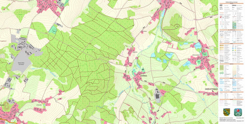 Staatsbetrieb Geobasisinformation und Vermessung Sachsen Mechelgrün, Neuensalz (1:10,000 scale) digital map
