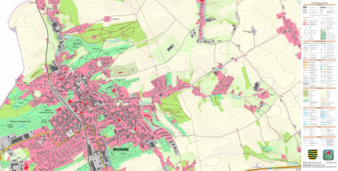 Staatsbetrieb Geobasisinformation und Vermessung Sachsen Meerane, Stadt, Meerane, Stadt (1:10,000 scale) digital map