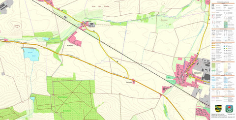 Staatsbetrieb Geobasisinformation und Vermessung Sachsen Merkwitz, Oschatz, Stadt (1:10,000 scale) digital map