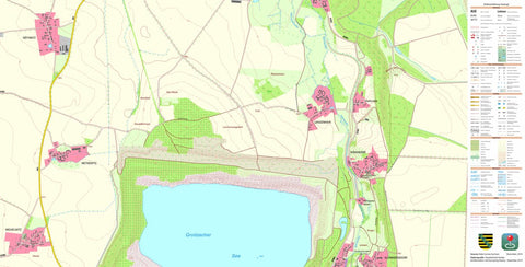 Staatsbetrieb Geobasisinformation und Vermessung Sachsen Methewitz, Groitzsch, Stadt (1:10,000 scale) digital map