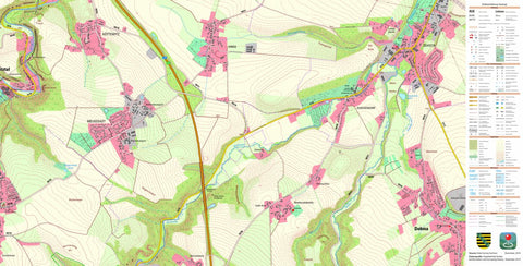 Staatsbetrieb Geobasisinformation und Vermessung Sachsen Meusegast, Dohna, Stadt (1:10,000 scale) digital map
