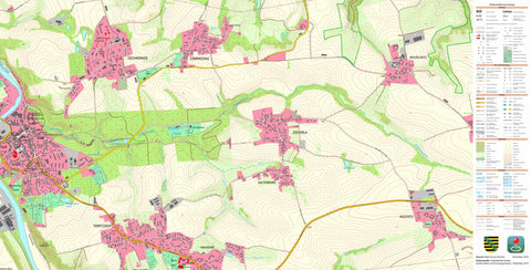 Staatsbetrieb Geobasisinformation und Vermessung Sachsen Meuselwitz, Colditz, Stadt (1:10,000 scale) digital map