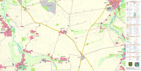 Staatsbetrieb Geobasisinformation und Vermessung Sachsen Meuselwitz, Reichenbach/O.L., Stadt (1:10,000 scale) digital map