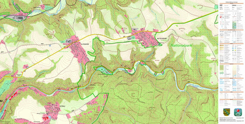 Staatsbetrieb Geobasisinformation und Vermessung Sachsen Mittelndorf, Sebnitz, Stadt (1:10,000 scale) digital map