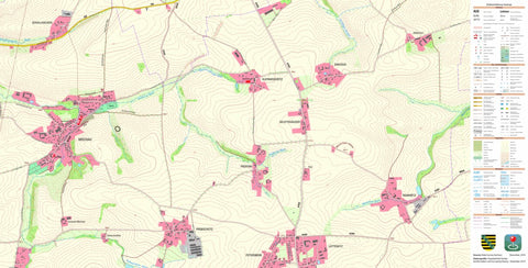 Staatsbetrieb Geobasisinformation und Vermessung Sachsen Mochau, Döbeln, Stadt (1:10,000 scale) digital map