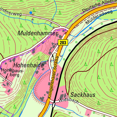 Staatsbetrieb Geobasisinformation und Vermessung Sachsen Morgenröthe-Rautenkranz, Muldenhammer 1 (1:10,000 scale) digital map