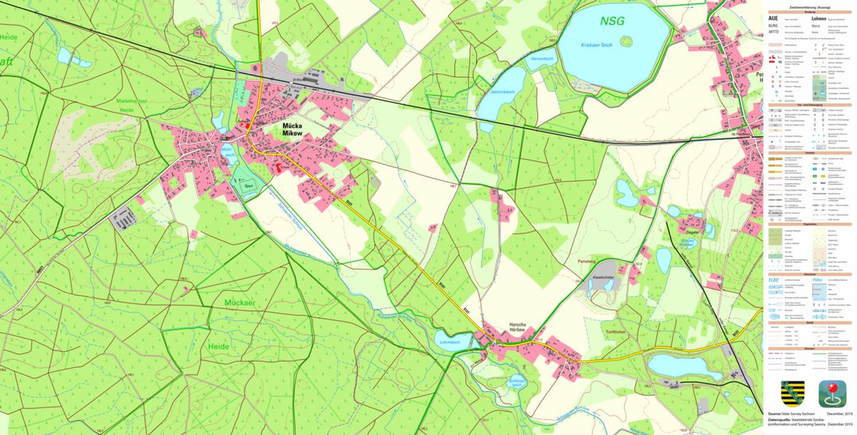 Mücka, Mücka (1:10,000 scale) Map by Staatsbetrieb Geobasisinformation ...