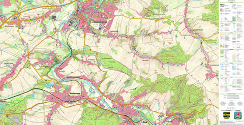 Staatsbetrieb Geobasisinformation und Vermessung Sachsen Mühlbach, Frankenberg/Sa., Stadt (1:25,000 scale) digital map