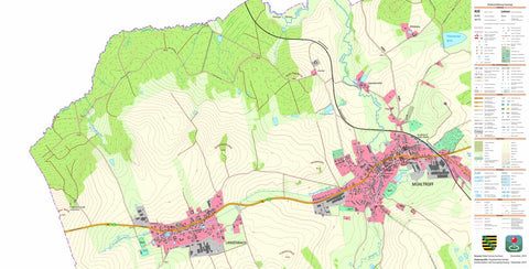 Staatsbetrieb Geobasisinformation und Vermessung Sachsen Mühltroff, Pausa-Mühltroff, Stadt (1:10,000 scale) digital map