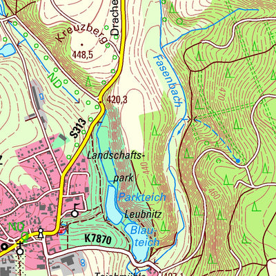 Staatsbetrieb Geobasisinformation und Vermessung Sachsen Mühltroff, Pausa-Mühltroff, Stadt (1:25,000 scale) digital map