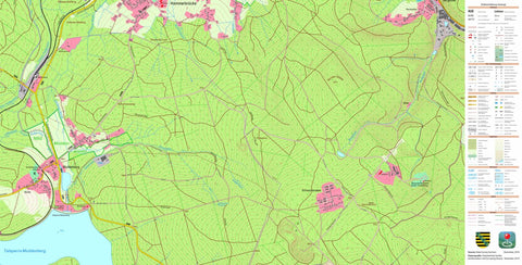 Staatsbetrieb Geobasisinformation und Vermessung Sachsen Muldenberg, Grünbach (1:10,000 scale) digital map