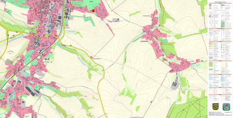 Staatsbetrieb Geobasisinformation und Vermessung Sachsen Neukirchen/Pleiße, Neukirchen/Pleiße (1:10,000 scale) digital map