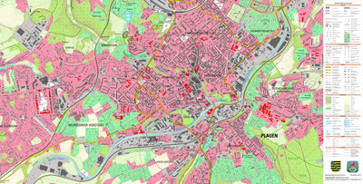 Staatsbetrieb Geobasisinformation und Vermessung Sachsen Neundorfer Vorstadt, Plauen, Stadt (1:10,000 scale) digital map