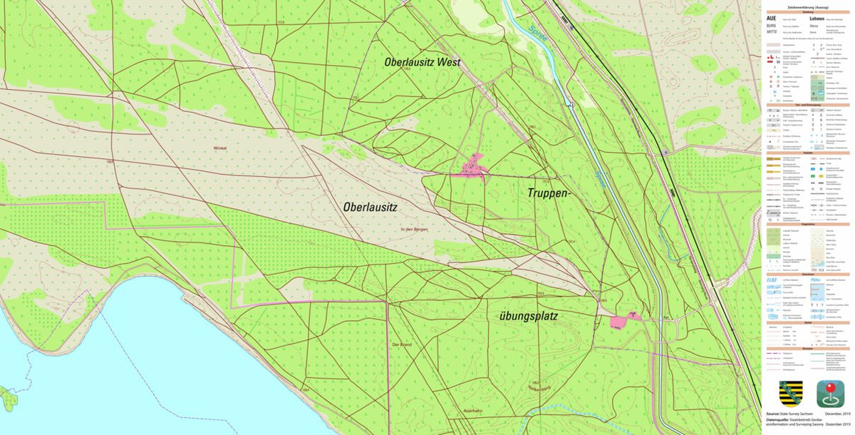 Neustadt/Spree, Spreetal 1 (1:10,000 scale) Map by Staatsbetrieb ...