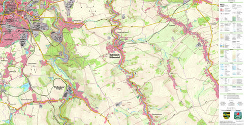 Staatsbetrieb Geobasisinformation und Vermessung Sachsen Niederbobritzsch, Bobritzsch-Hilbersdorf (1:25,000 scale) digital map