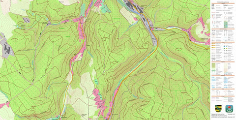 Staatsbetrieb Geobasisinformation und Vermessung Sachsen Oberbärenburg, Altenberg, Stadt (1:10,000 scale) digital map