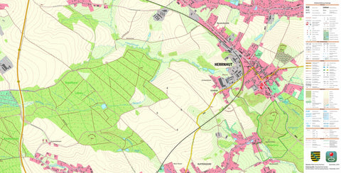 Staatsbetrieb Geobasisinformation und Vermessung Sachsen Obercunnersdorf, Kottmar (1:10,000 scale) digital map
