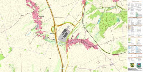 Staatsbetrieb Geobasisinformation und Vermessung Sachsen Obergräfenhain, Penig, Stadt (1:10,000 scale) digital map