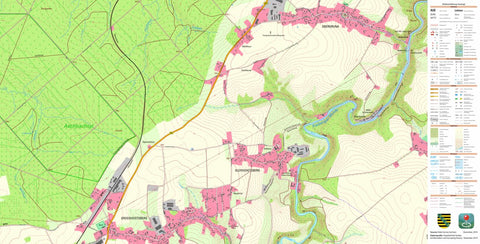 Staatsbetrieb Geobasisinformation und Vermessung Sachsen Obergruna, Großschirma, Stadt (1:10,000 scale) digital map