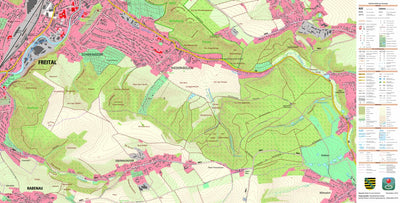 Staatsbetrieb Geobasisinformation und Vermessung Sachsen Obernaundorf, Rabenau, Stadt (1:10,000 scale) digital map
