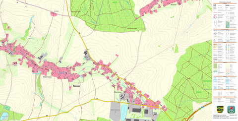 Staatsbetrieb Geobasisinformation und Vermessung Sachsen Oberrossau, Rossau (1:10,000 scale) digital map