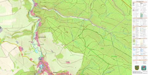 Staatsbetrieb Geobasisinformation und Vermessung Sachsen Oberschaar, Mildenau (1:10,000 scale) digital map