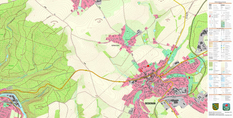 Staatsbetrieb Geobasisinformation und Vermessung Sachsen Oederan, Oederan, Stadt (1:10,000 scale) digital map