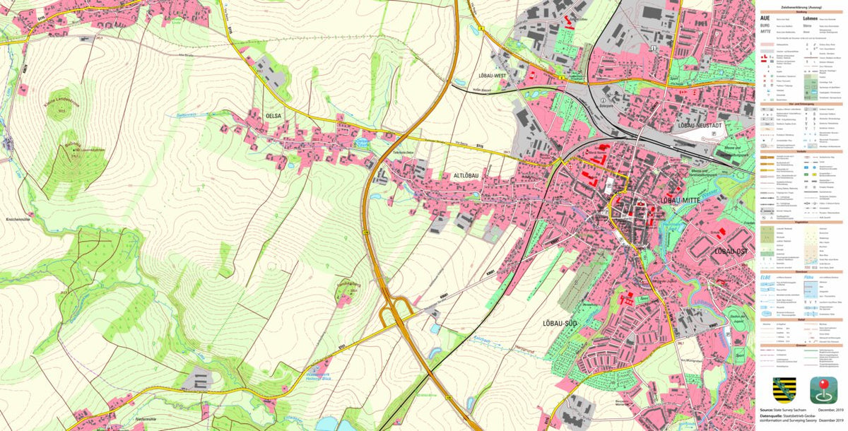 Oelsa, Löbau, Stadt (1:10,000 scale) Map by Staatsbetrieb ...