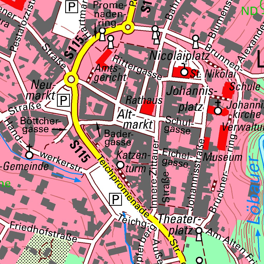 Oelsa, Löbau, Stadt (1:10,000 scale) Map by Staatsbetrieb ...