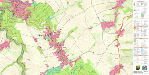 Staatsbetrieb Geobasisinformation und Vermessung Sachsen Oelsa, Rabenau, Stadt (1:10,000 scale) digital map