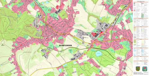Staatsbetrieb Geobasisinformation und Vermessung Sachsen Oelsnitz/Erzgeb., Stadt, Oelsnitz/Erzgeb., Stadt 1 (1:10,000 scale) digital map