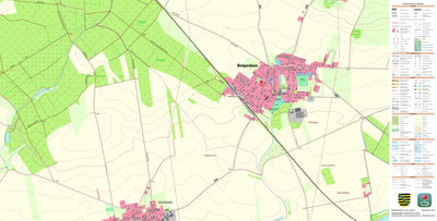 Staatsbetrieb Geobasisinformation und Vermessung Sachsen Oelzschau, Rötha, Stadt (1:10,000 scale) digital map