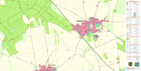 Staatsbetrieb Geobasisinformation und Vermessung Sachsen Oelzschau, Rötha, Stadt (1:10,000 scale) digital map