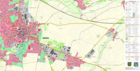 Staatsbetrieb Geobasisinformation und Vermessung Sachsen Oschatz, Oschatz, Stadt (1:10,000 scale) digital map