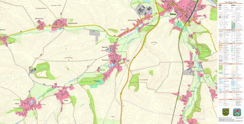 Staatsbetrieb Geobasisinformation und Vermessung Sachsen Ostrau, Ostrau (1:10,000 scale) digital map