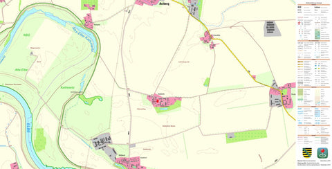 Staatsbetrieb Geobasisinformation und Vermessung Sachsen Packisch, Arzberg (1:10,000 scale) digital map