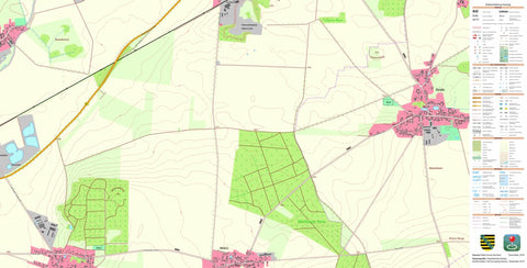 Staatsbetrieb Geobasisinformation und Vermessung Sachsen Paschwitz, Doberschütz (1:10,000 scale) digital map