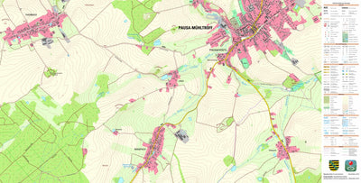 Staatsbetrieb Geobasisinformation und Vermessung Sachsen Pausa/Vogtl., Pausa-Mühltroff, Stadt (1:10,000 scale) digital map