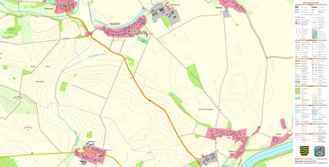 Staatsbetrieb Geobasisinformation und Vermessung Sachsen Paußnitz, Strehla, Stadt (1:10,000 scale) digital map