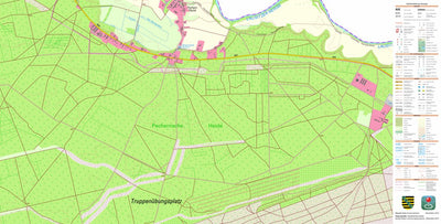 Staatsbetrieb Geobasisinformation und Vermessung Sachsen Pechern, Krauschwitz i.d. O.L. 1 (1:10,000 scale) digital map