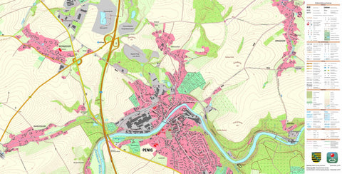 Staatsbetrieb Geobasisinformation und Vermessung Sachsen Penig, Penig, Stadt (1:10,000 scale) digital map