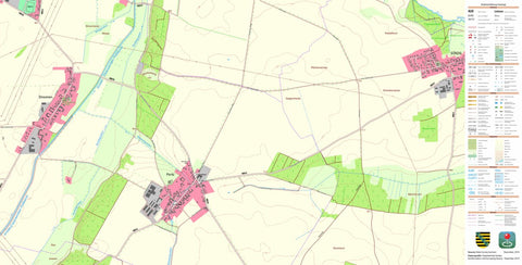 Staatsbetrieb Geobasisinformation und Vermessung Sachsen Peritz, Wülknitz (1:10,000 scale) digital map