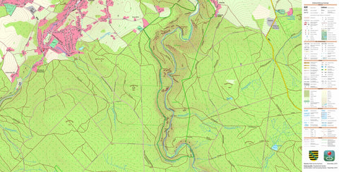 Staatsbetrieb Geobasisinformation und Vermessung Sachsen Pobershau, Marienberg, Stadt (1:10,000 scale) digital map