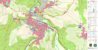 Staatsbetrieb Geobasisinformation und Vermessung Sachsen Pockau, Pockau-Lengefeld, Stadt (1:10,000 scale) digital map